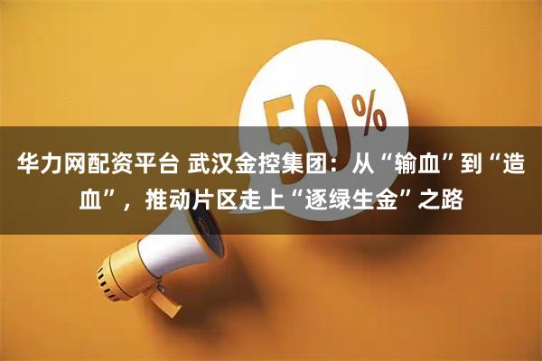 华力网配资平台 武汉金控集团：从“输血”到“造血”，推动片区走上“逐绿生金”之路