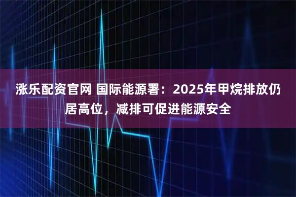 涨乐配资官网 国际能源署：2025年甲烷排放仍居高位，减排可促进能源安全